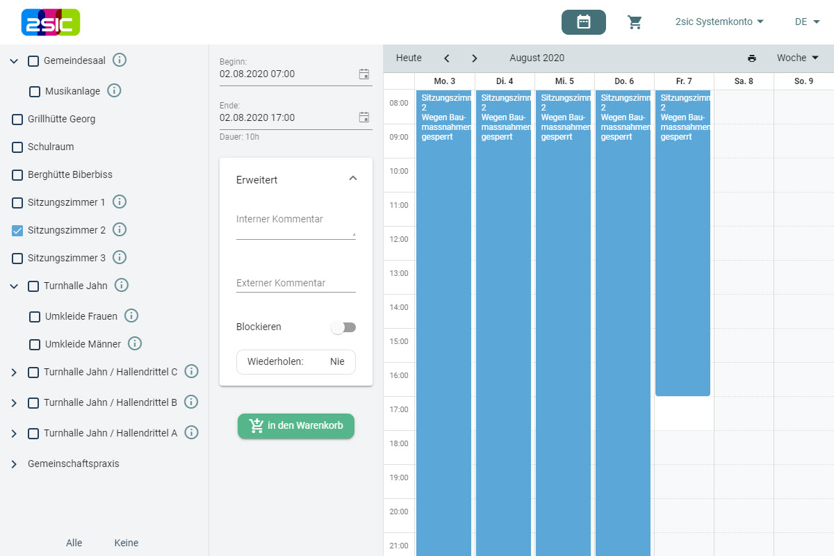Vorübergehende Blockade